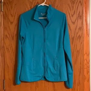 exertek Bright Blue Zippered Runners Jacket Front Zippered Pockets Size Medium